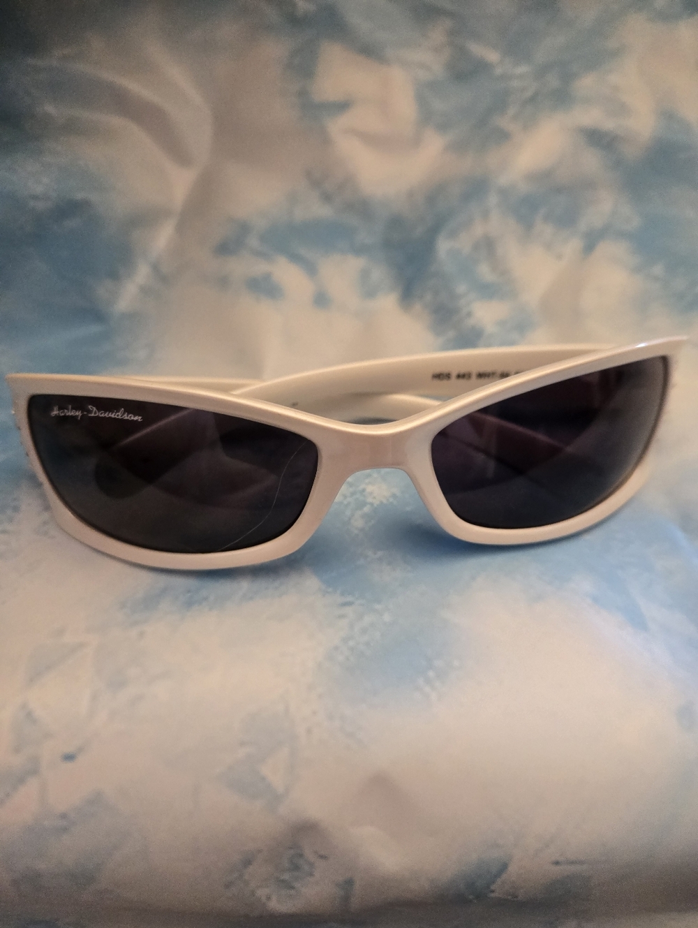 Harley-Davidson White Frame Sunglasses with Dark Lenses EUC
